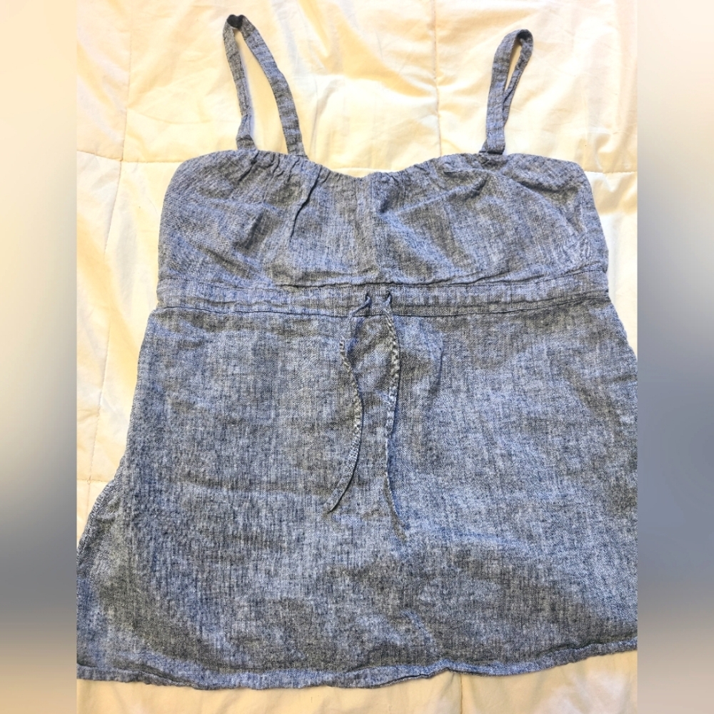 Patagonia Blue Smocked Tie Front Camisole